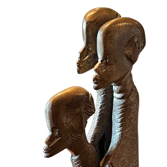 Bronze African Family Sculpture Men & aWoman 12”